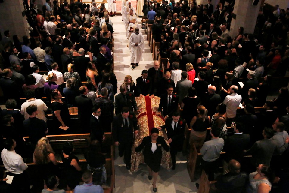  The casket of Christopher Leinonen, who was killed at the Pulse gay nightclub, leaves Cathedral Church of St. Luke after a funeral service in Orlando, Florida