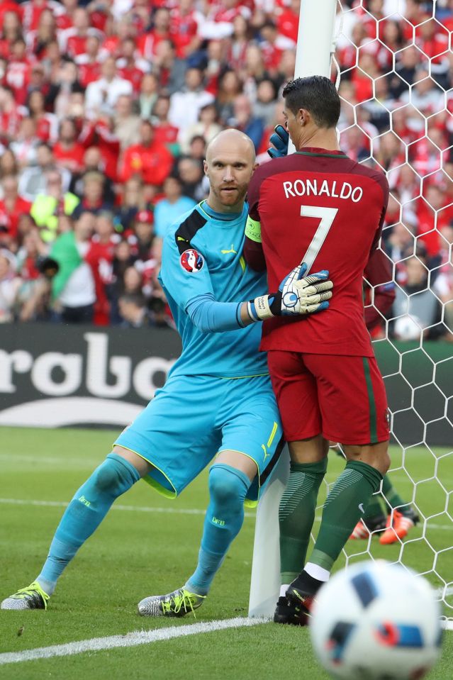  Austria's goalkeeper had a busy night between the sticks