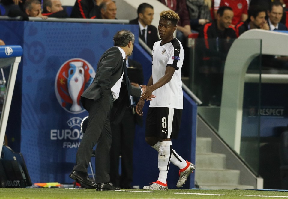  Fans were surprised when Alaba was hauled off with 25 minutes remaining