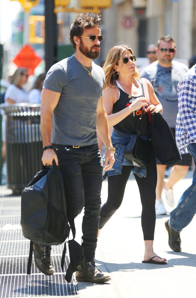 Jennifer Aniston and Justin Theroux out and about together in New York