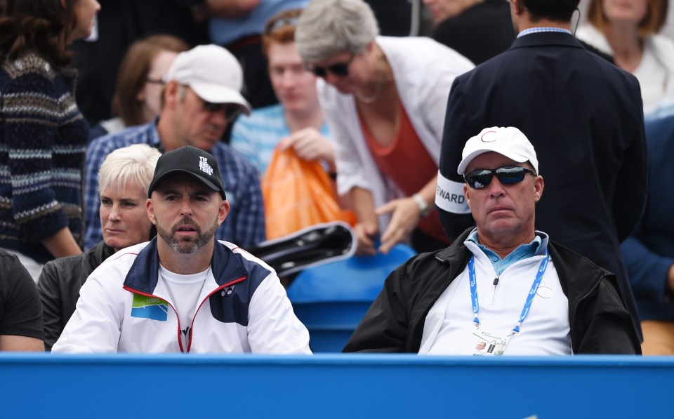  Murray's coach Ivan Lendl (right) watches from the stands on Centre Court