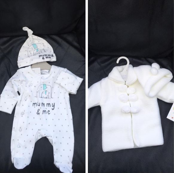  The beauty has been uploading shots of her baby's new clobber