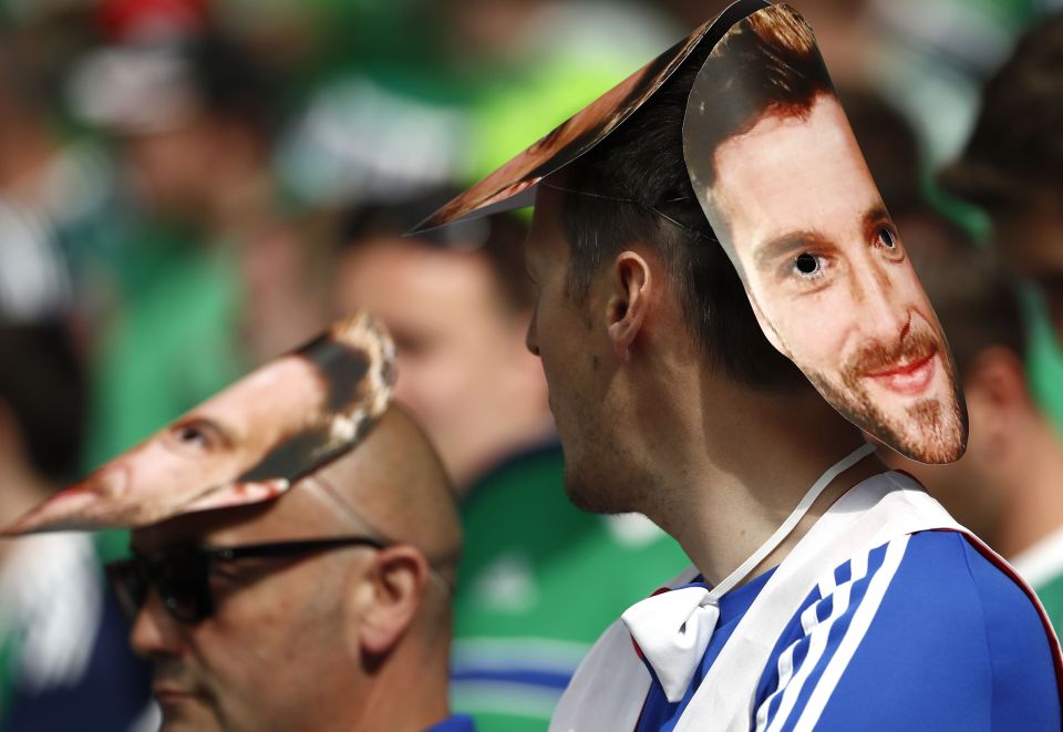  Northern Ireland fans at the Euros have even been wearing Will Grigg masks