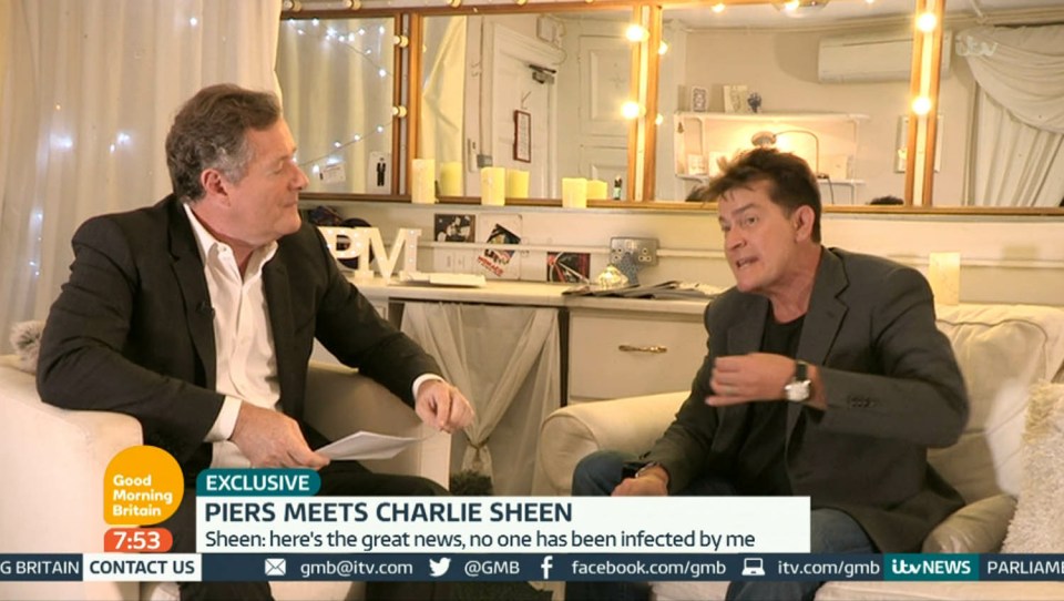  Charlie Sheen opened up to Piers Morgan on Good Morning Britain