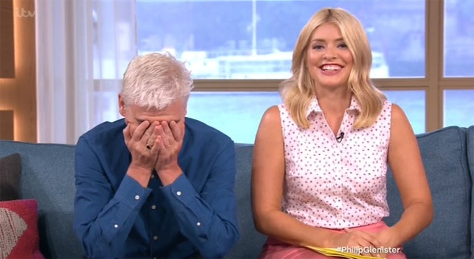  Holly cheekily branded Phillip an 'idiot' after he scared her on the show