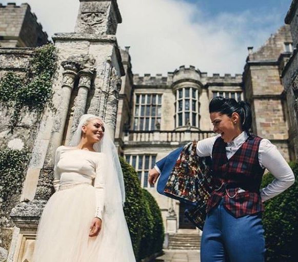  The couple looked the picture of happiness at their wedding last weekend