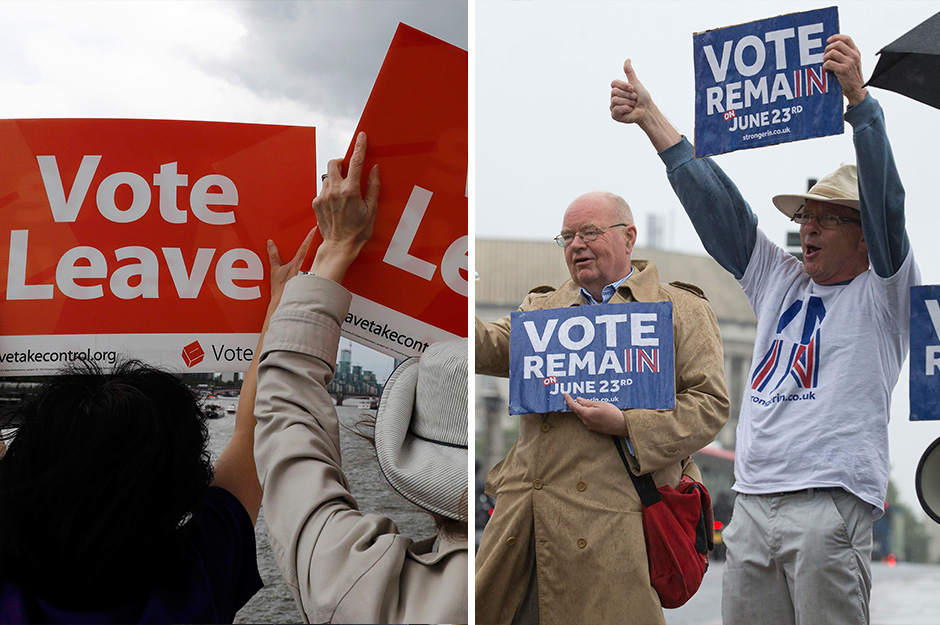  Split vote ... EU referendum is on a knife edge