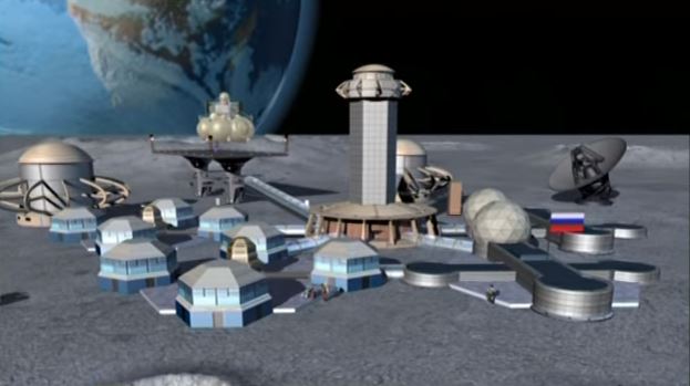 An artist's impression of what a moon base might look like