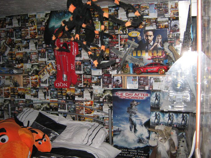 The then teenager's bedroom walls were plastered with movie and PlayStation2 posters