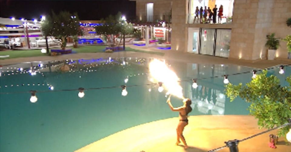  Cara performed a fire-breathing display for the Miss Love Island challenge