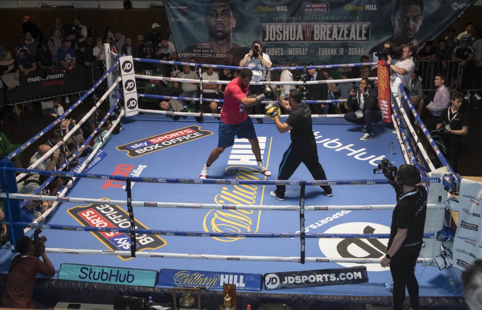  Breazeale takes part in a public work out at York Hall in Bethnal Green