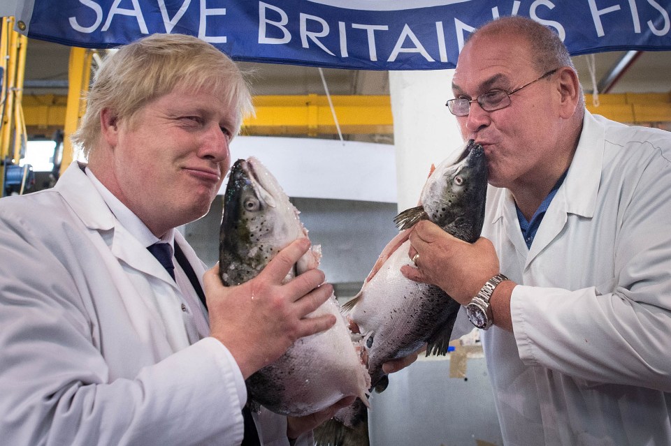  Boris Johnson was up early kissing fish in Billingsgate Market this morning