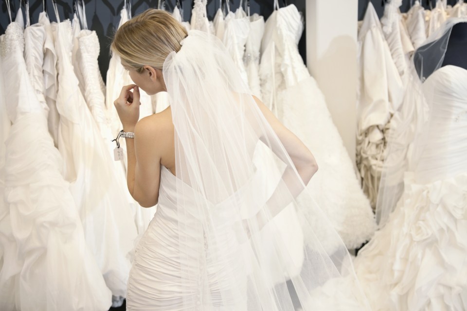  Bridezilla Carol asked pals to cough up for her dream designer frock (Picture posed by model)