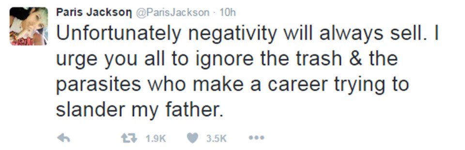  Her Tweets garnered thousands of retweets and likes as she hit out at those who criticised her father