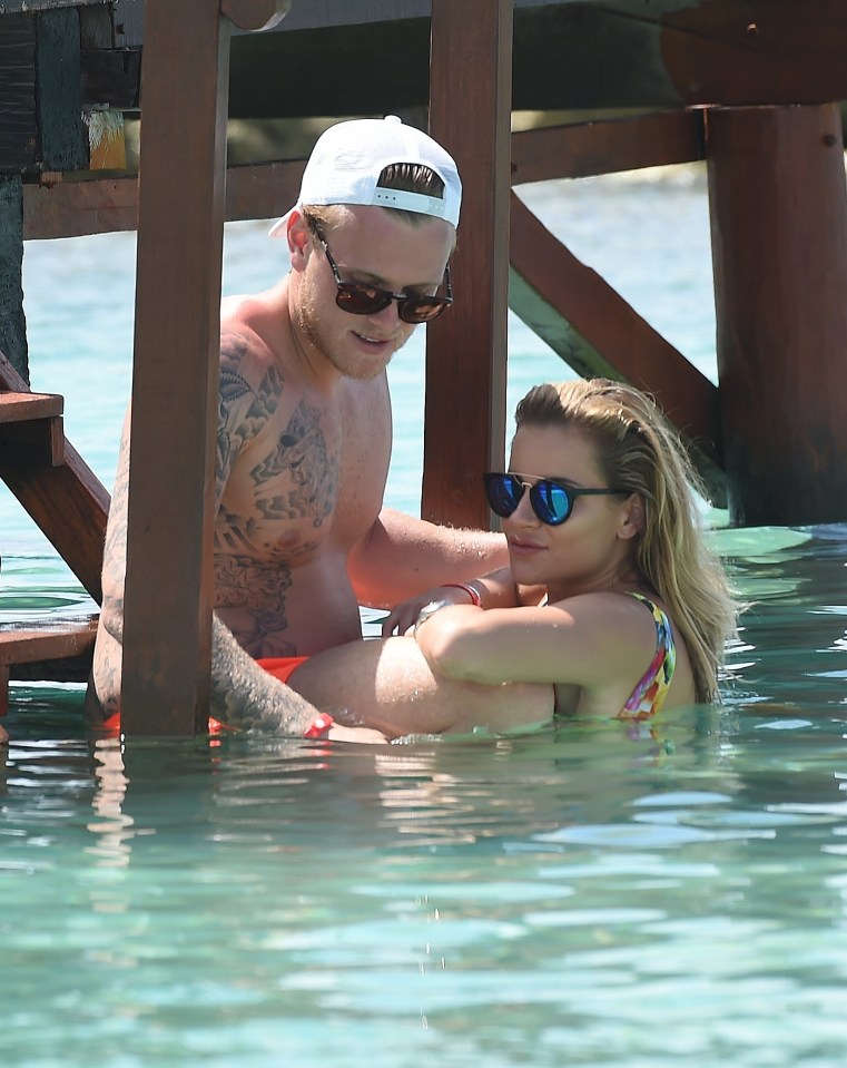  The couple looked very content as they sat and chat in the water