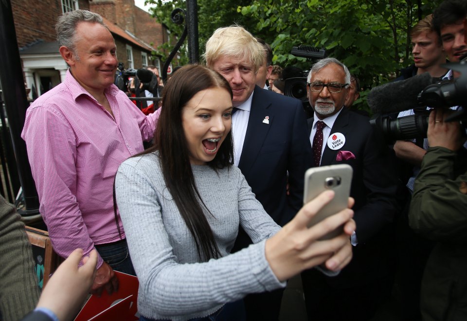  He's a selfie professional: Boris Johnson did not disappoint his fans when he visited Selby this afternoon