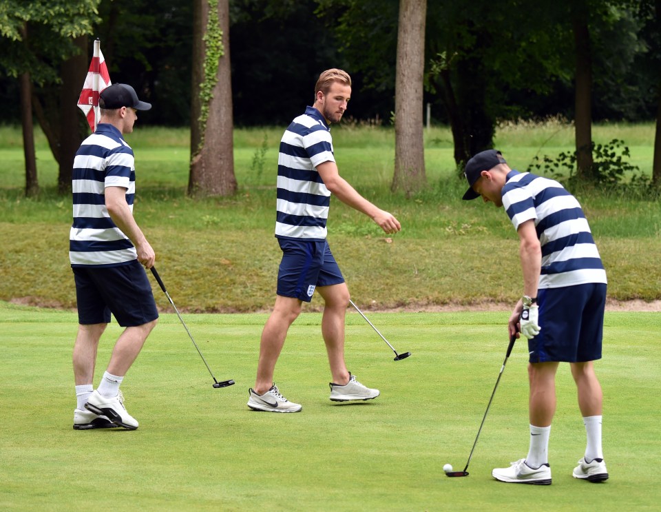  Rooney, Harry Kane and Vardy played a round of golf on Wednesday