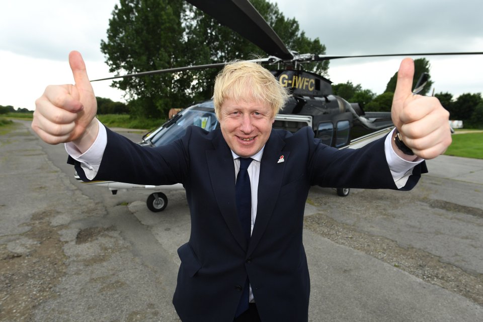  Always smiling: Despite Boris Johnson's gruelling schedule he managed to keep smiling throughout the day