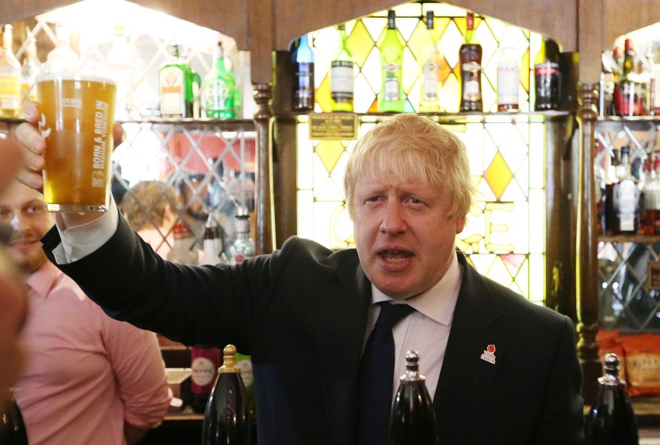  Boris Johnson told Vote Leave supporters to drive for the line and said cheers to a great campaign