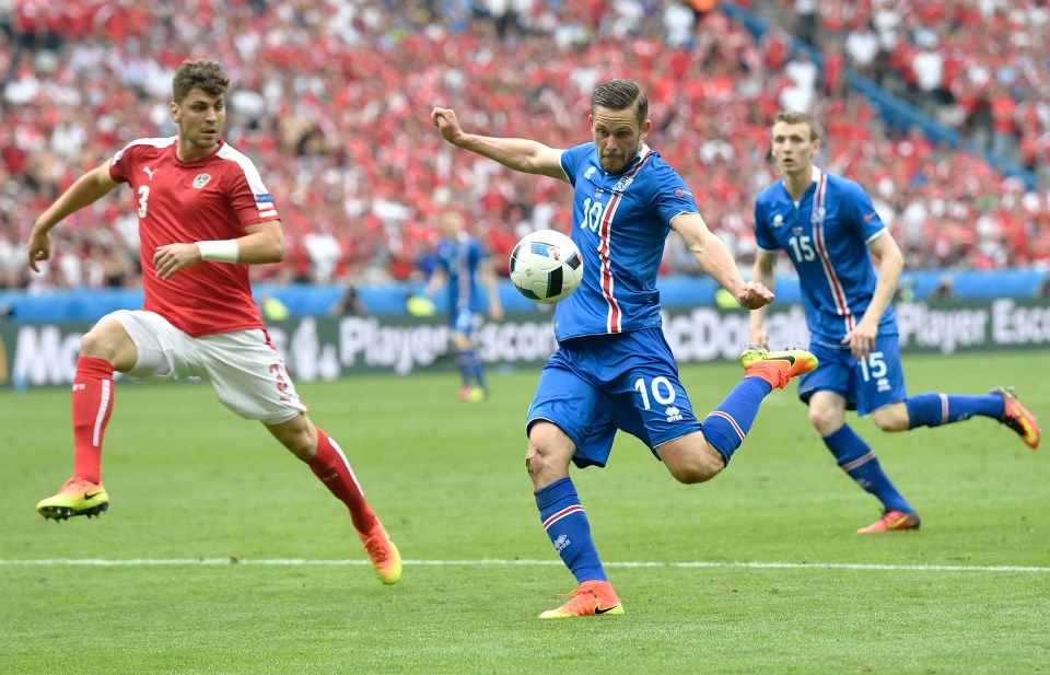  Gylfi Sigurdsson during the 2-1 win against Austria