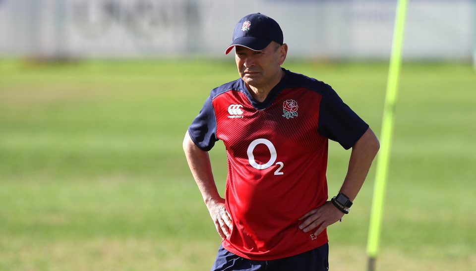 England coach Eddie Jones watches over his sides training session