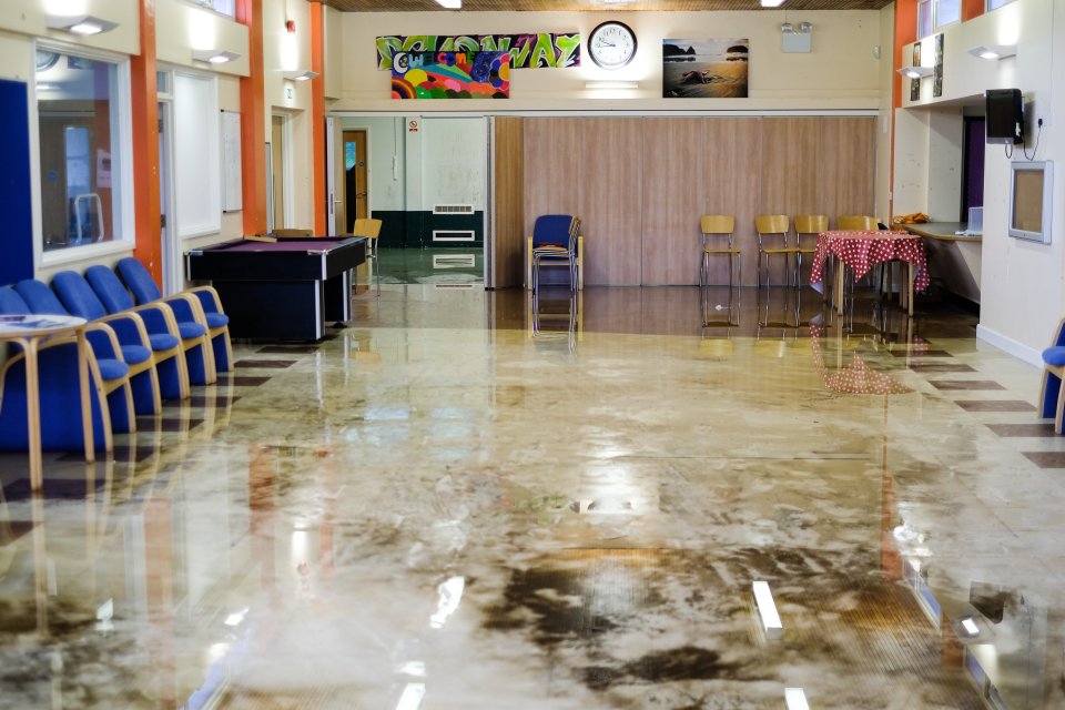  A polling station in Chessington, Surrey, had to be closed due to severe flooding