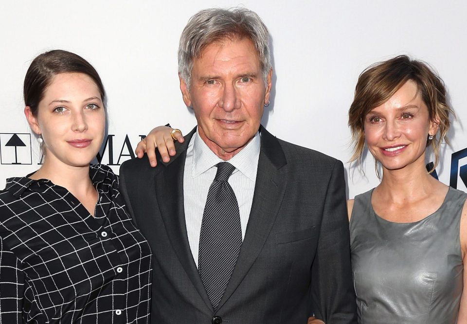  Harrison Ford with daughter Georgia, left, and wife Calista, right