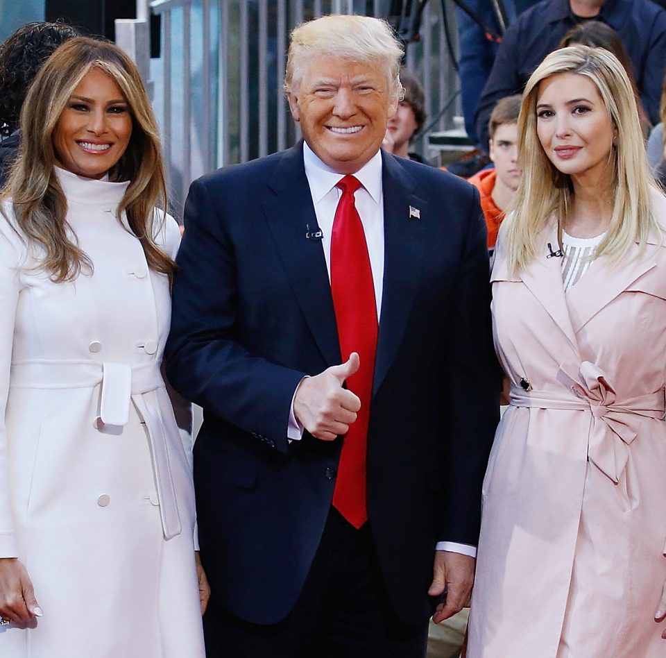  Donald Trump with his wife Melania, left, and daughter Ivanka, right