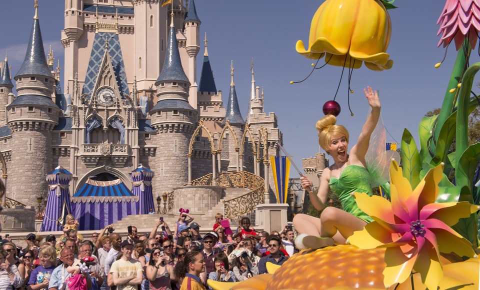  Join the crowd as they wave frantically at all their favourite Disney characters as they parade through the Magic Kingdom