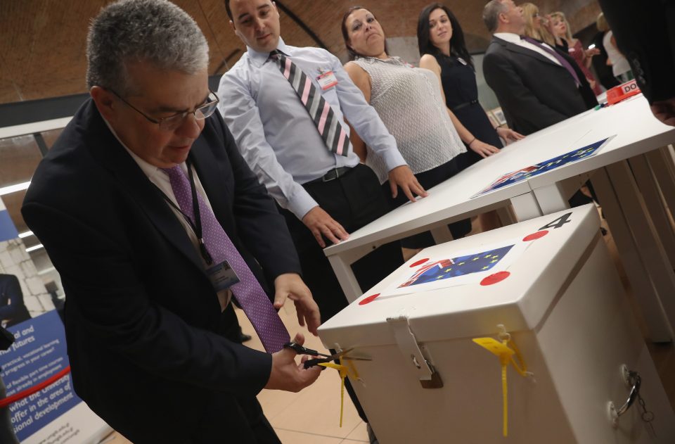  Gibraltar Returning Officer Paul Martinez announced the results after the peninsula were one of the first areas to finish counting their ballot papers