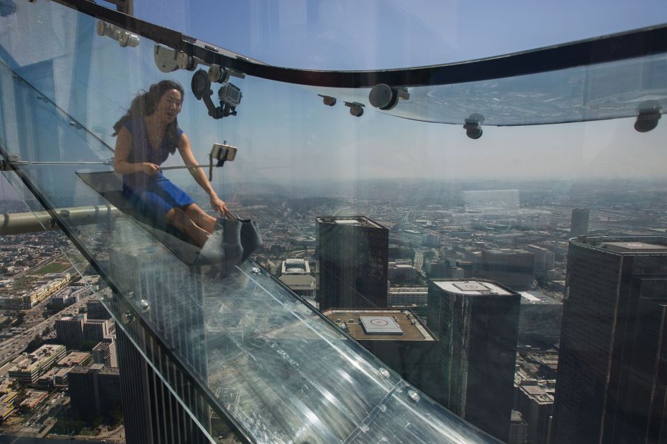  The breathtaking, see-through 'Skyslide', officially opened to the public today