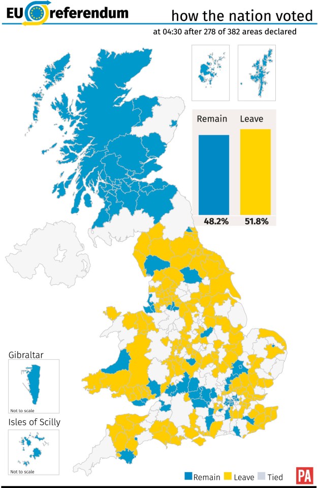  This is how the vote stood at 4.30am