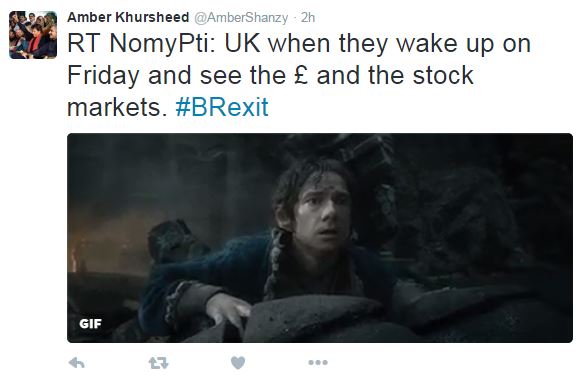  Other memes showed scenes from The Lord of the Rings and referred to the market meltdown this morning