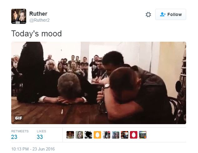  Pictures of people crying were said to sum up the mood of those who had backed Remain