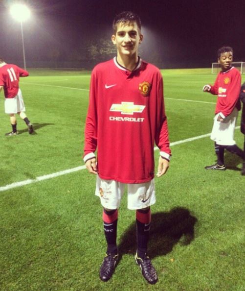  Benjamin Garre, in a Manchester United shirt, has moved to Man City