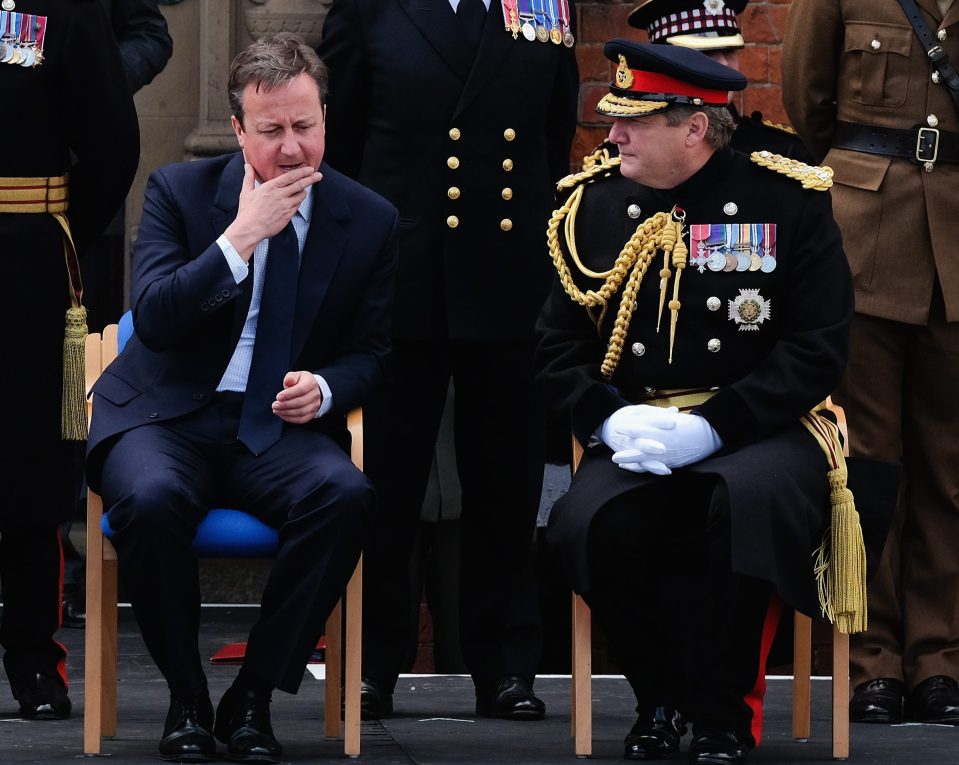  The PM was looking glum at the military event in Cleethorpes