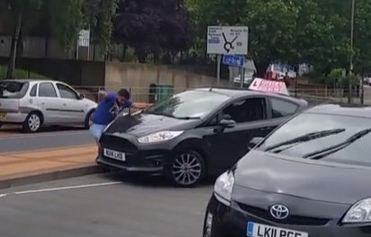  The L-plate Ford Focus accelerates, sending the victim flying over the bonnet