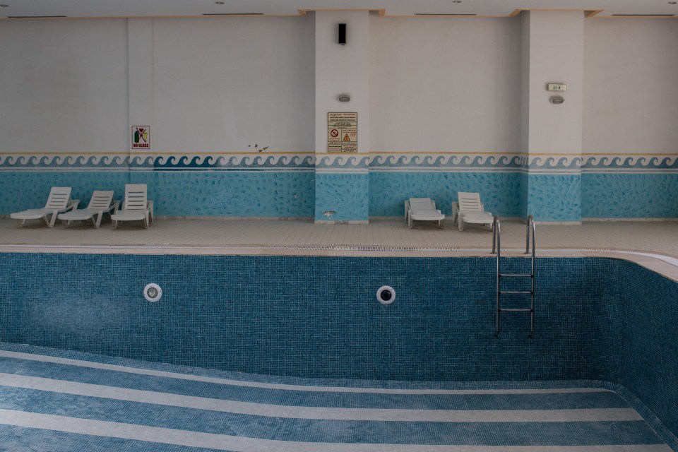  An indoor pool has been drained after after the luxury hotel was forced to shut