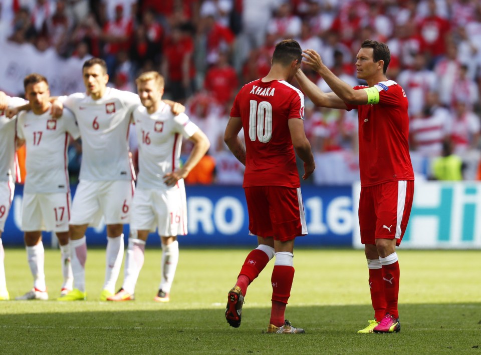  Xhaka missed the only spot kick off the shootout as Switzerland were eliminated