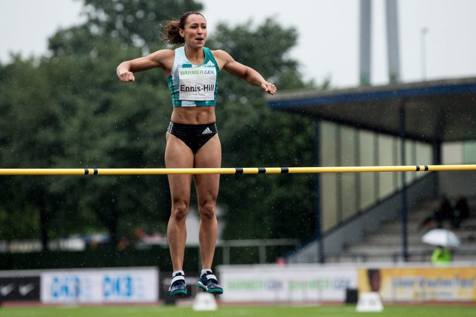  Jessica Ennis-Hill competes in the high jump in Germany