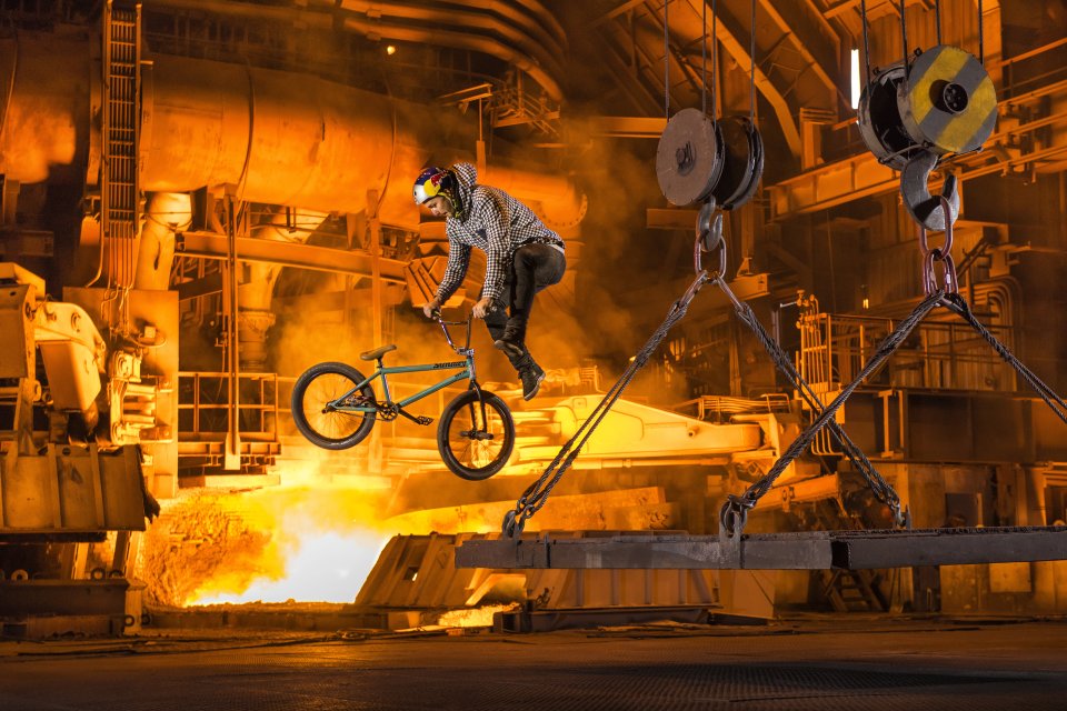  Vasya Lukyanenko performs near Blast Furnace during the Stainless project in Zaporizhzhya, Ukraine