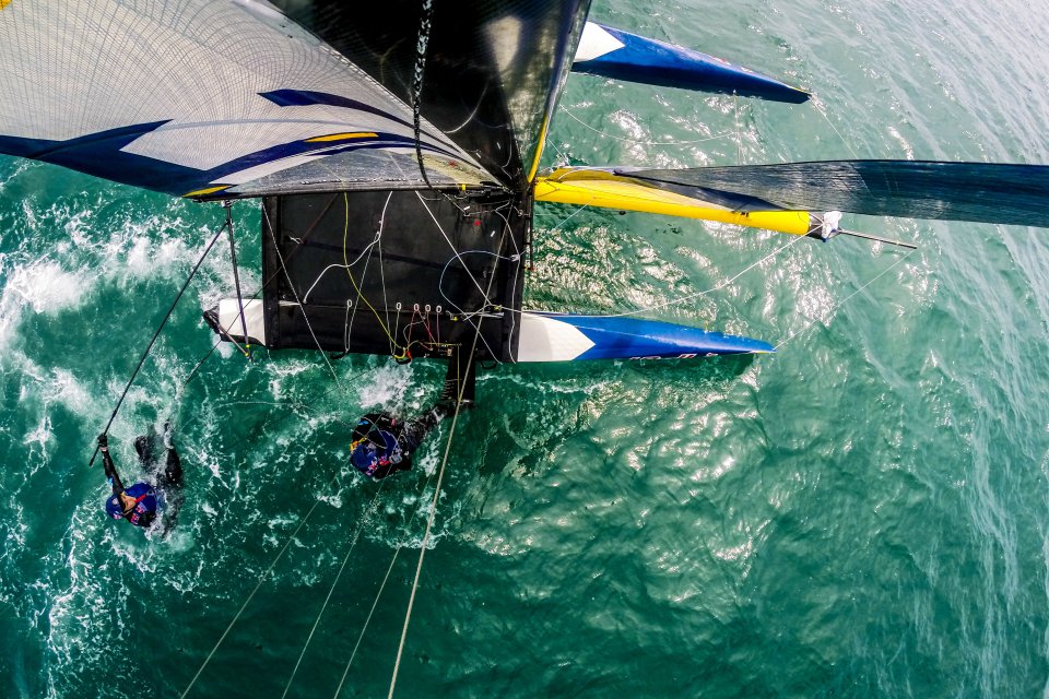  Making a splash... a Red Bull Foiling Generation event in Weymouth saw competitors sail across the choppy sea