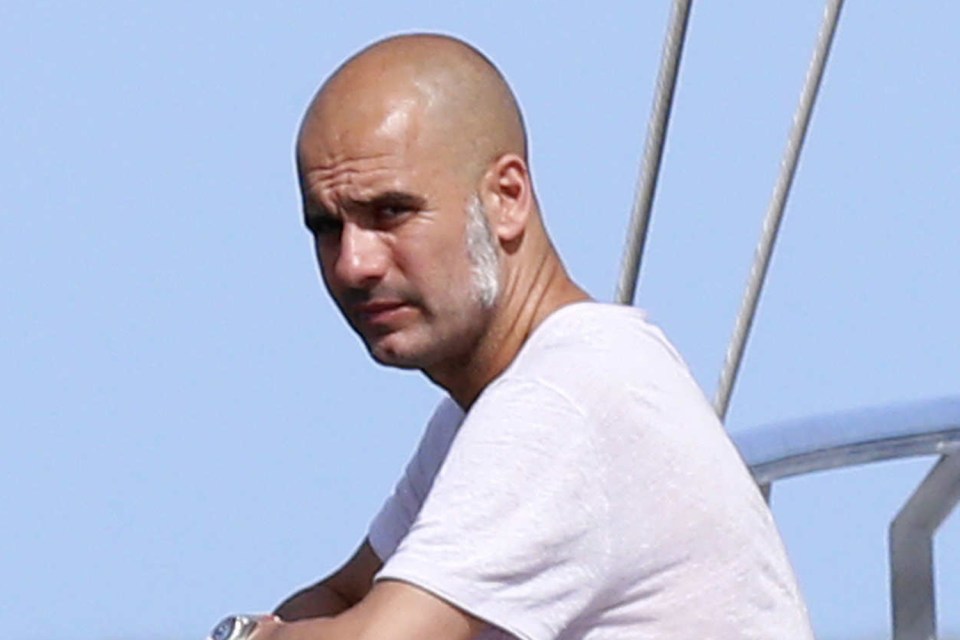  Manchester City's incoming manager Pep Guardiola is sunning himself in Ibiza before he starts his next job and has revealed some fitting sideburns