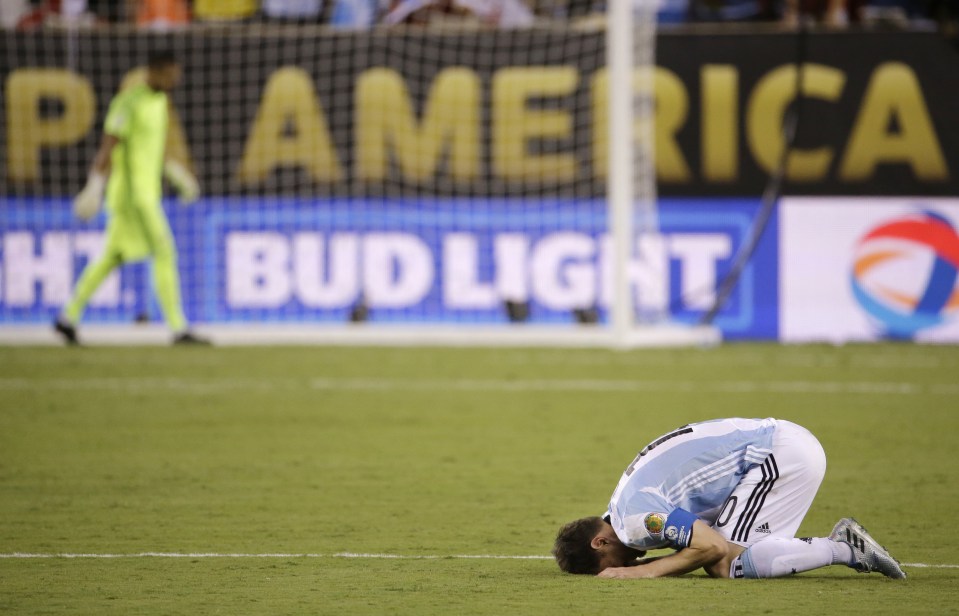 Lionel Messi cannot hide his despair after seeing Argentina lose in the final again