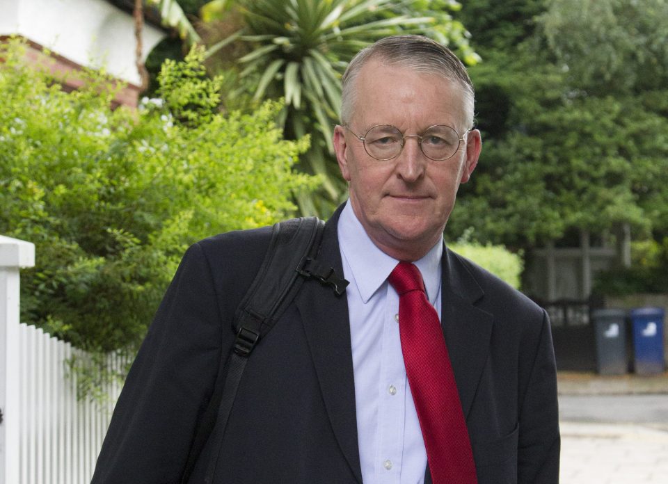  The sacking of Hilary Benn, pictured leaving his home this morning, triggered a series of resignations