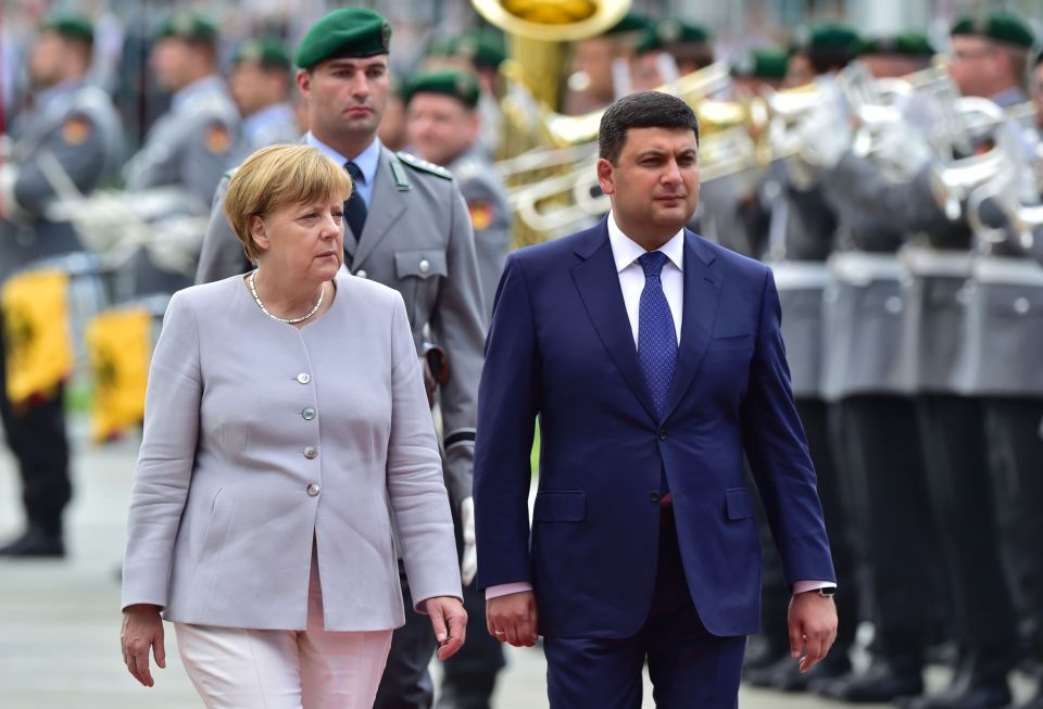  Merkel invited Ukrainian prime minister Volodymyr Groysman to Berlin today for talks at the chancellery