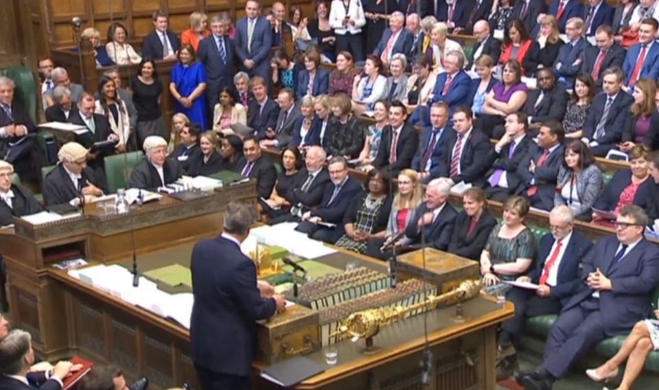  MPs watch as David Cameron makes a statement to the House of Commons about Brexit