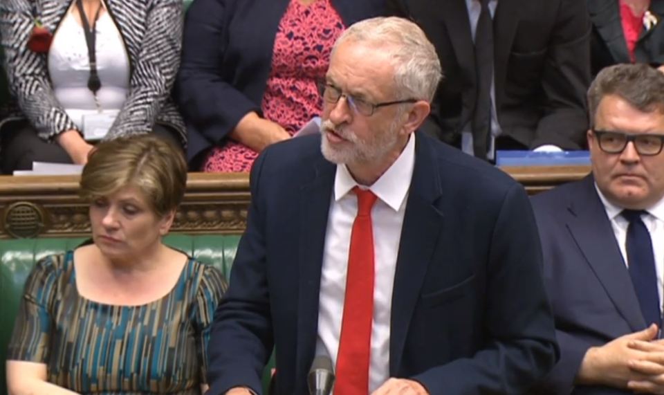  Calls ... MPs yelled at Labour leader Jeremy Corbyn to resign when he spoke in the Commons