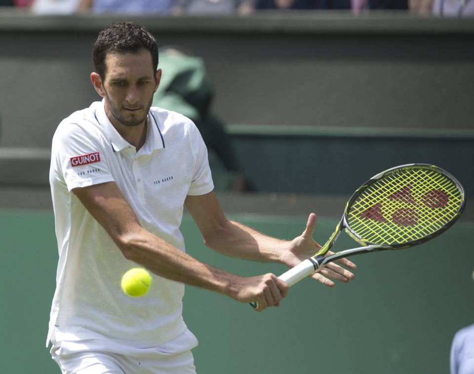  James Ward put in a spirited display against Novak Djokovic on Centre Court