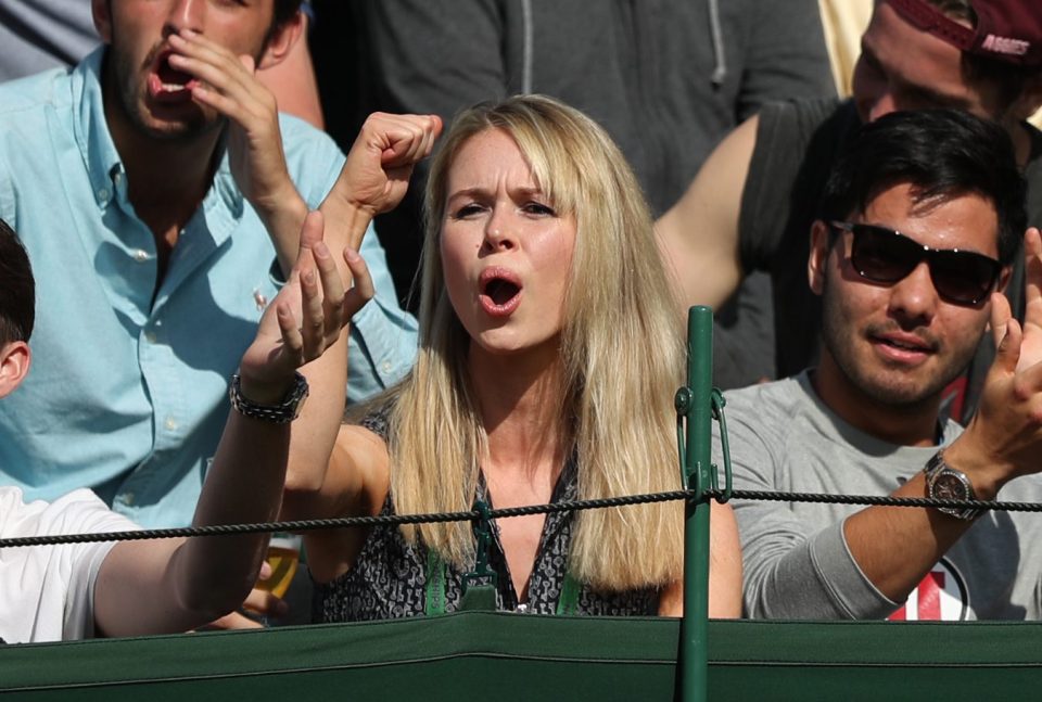  Jenny Bate cheers on Marcus Willis on day one of the Championships at Wimbledon